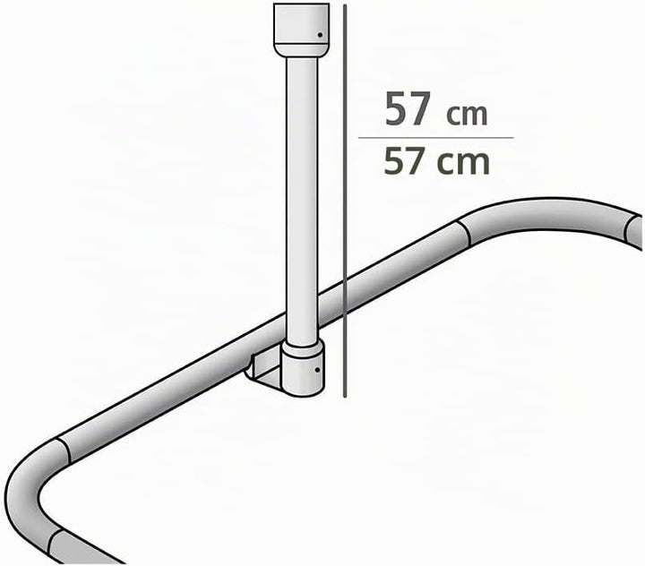 WENKO Deckenstütze für Dusch- und Badewannenstangen, für Stangen mit Ø 2/2,5 cm, zum Bohren – inkl.