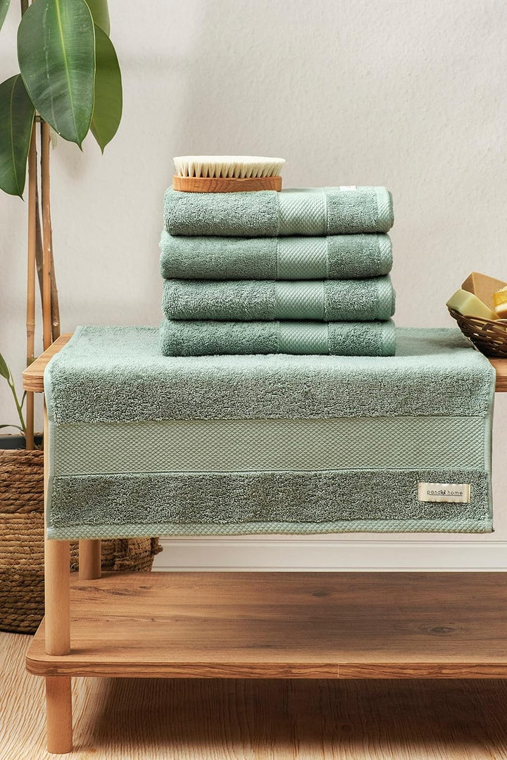PandaHome Handtuch Set aus Baumwolle - 5 Handtücher - 100% Baumwolle Towel, Schnelltrocknend Weich S