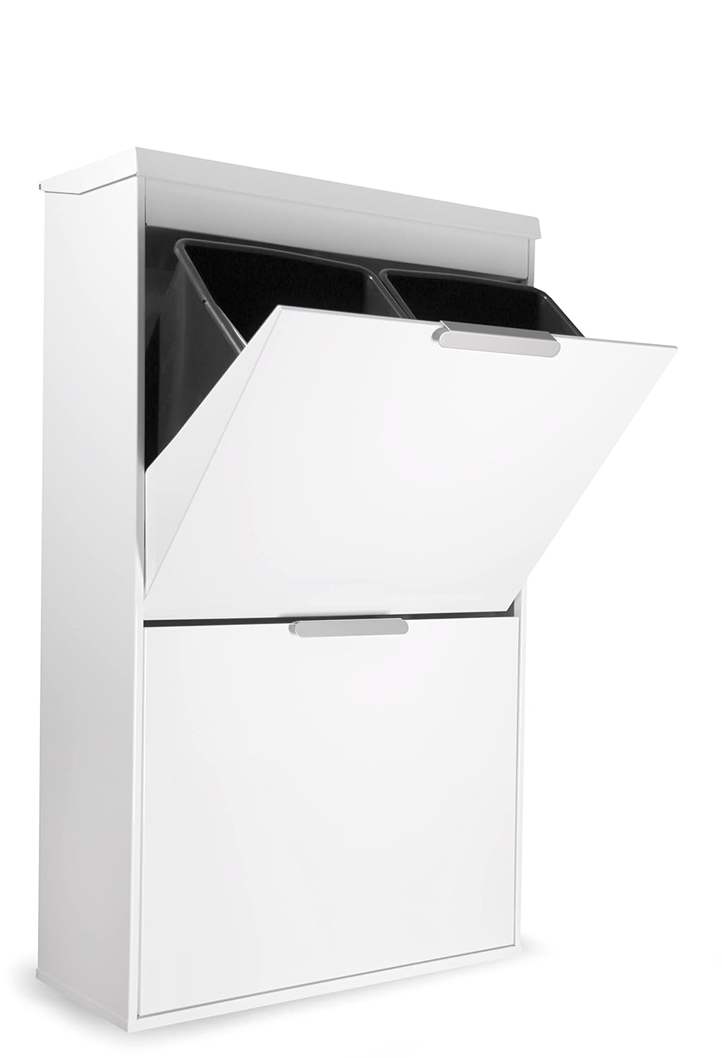 ARREGUI Ecoclas Plus CR621-E Recycling Abfalleimer/Mülleimer aus Stahl mit Aufbewahrungsbox mit Deck