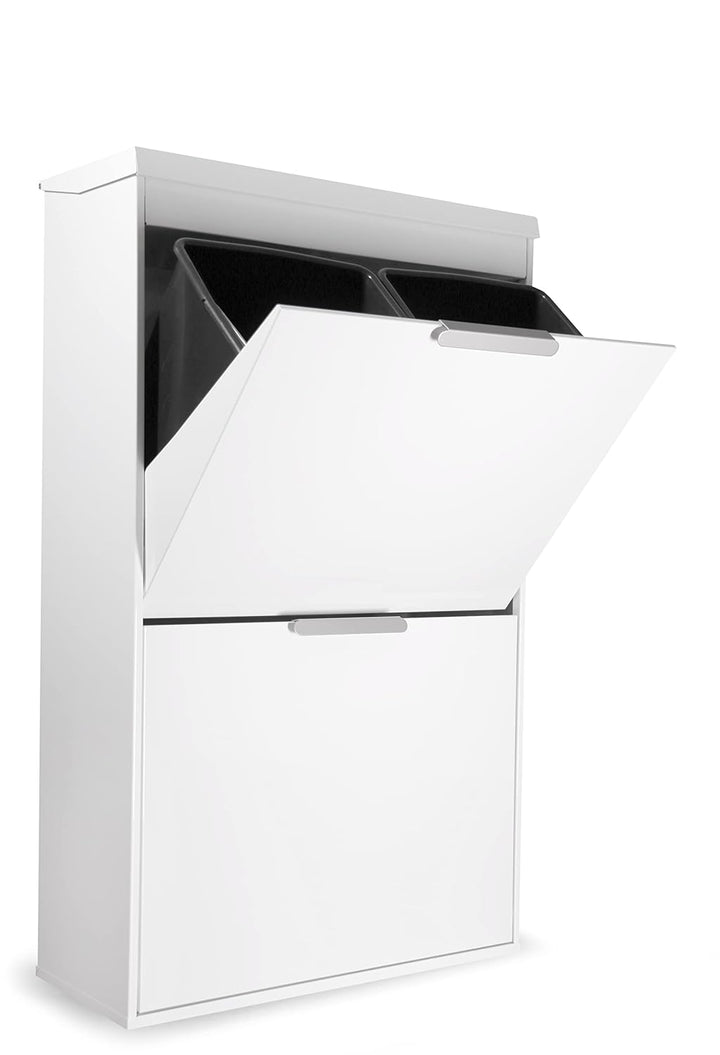 ARREGUI Ecoclas Plus CR621-E Recycling Abfalleimer/Mülleimer aus Stahl mit Aufbewahrungsbox mit Deck