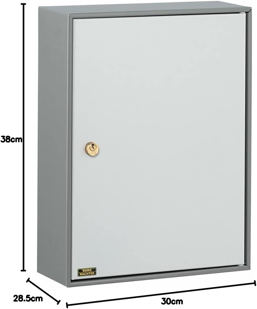 Burg-Wächter Schlüsselschrank zur Wandmontage, 108 Haken, Türanschlag rechts, Stahlblech, 6700/108 R