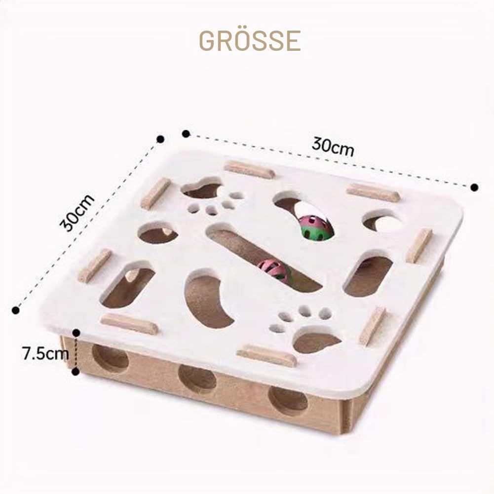 Katze interaktive Puzzle Spielzeug, Filz Labyrinth Katzenspielzeug Selbstbeschäftigung Ball mit Gloc