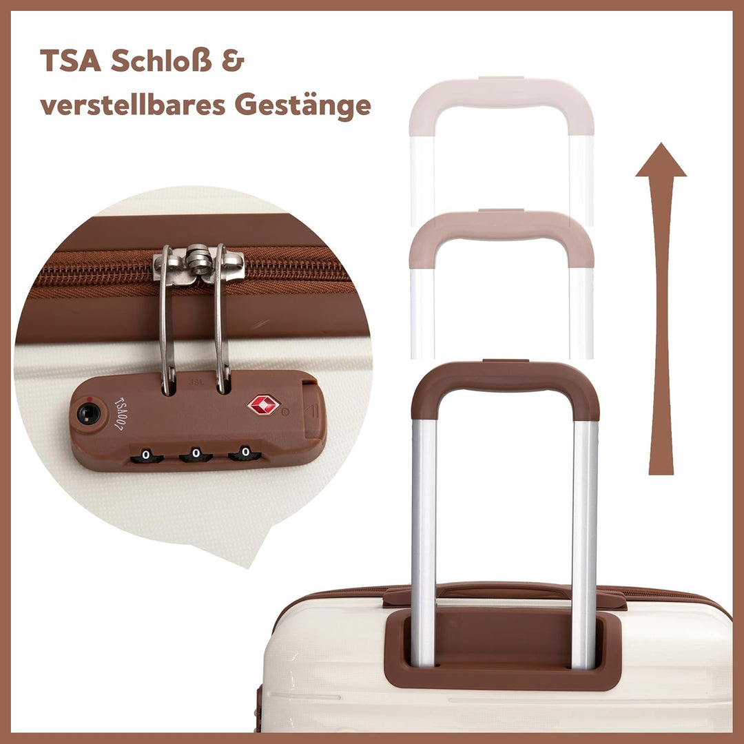 Travelhouse Ascona Kofferset 5-teilig – ABS Hartschale Trolley Set mit 4 Rollen, TSA-Schloss, Reiset