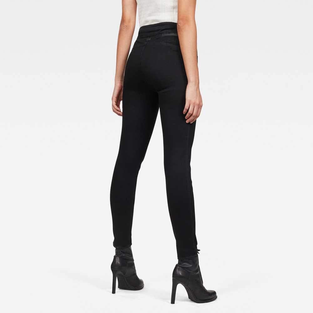 G-STAR Damen High Jegging Ankle Jeans 24W / 30L Schwarz (Jet Black Water Protected D14418-9142-a840)