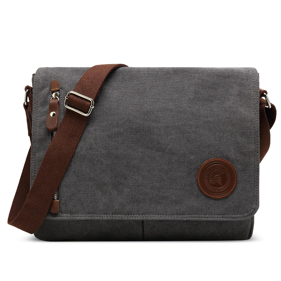 DORRISO Mode Umhängetasche Herren Schultertasche Canvas Schultertaschen für 14 Zoll Laptop Kuriertas