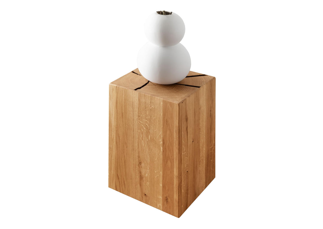 Holzhocker Eiche massiv geölt (BxHxT 30x46x30 cm) Hocker, Stuhl
