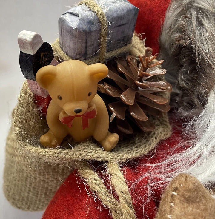 khevga Weihnachtsmann Deko Figur Deko Nikolaus gross (rot/grauer Mantel, 61cm), Rot/Grauer Mantel 61