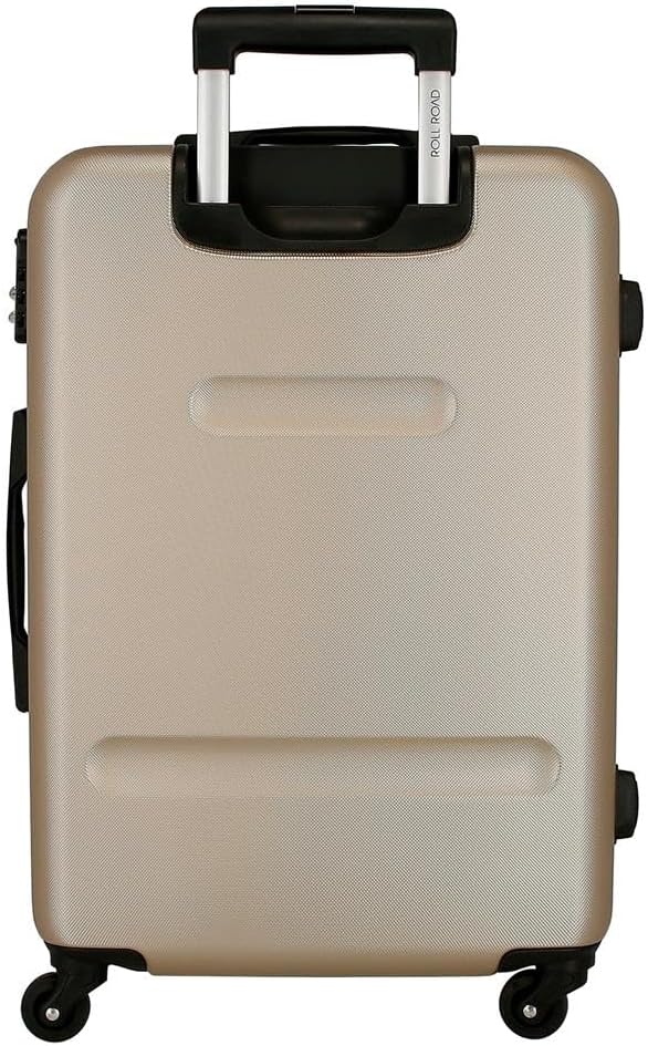 Roll Road Flex Kofferset Beige 54/64/74 cms Hartschalen ABS Kombinationsschloss 182L 4 Räder Handgep