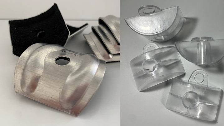 Set aus Abstandhalter und Kalotten Aluminium und Kunststoff 100 Stück Sinus-Profil 76/18 Wellplatten