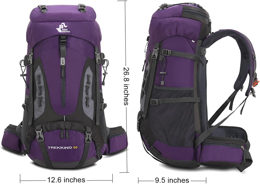Bseash 60 l wasserdichter leichter Wanderrucksack mit Regenschutz, Outdoor-Sport, Reisen, Tagesrucks