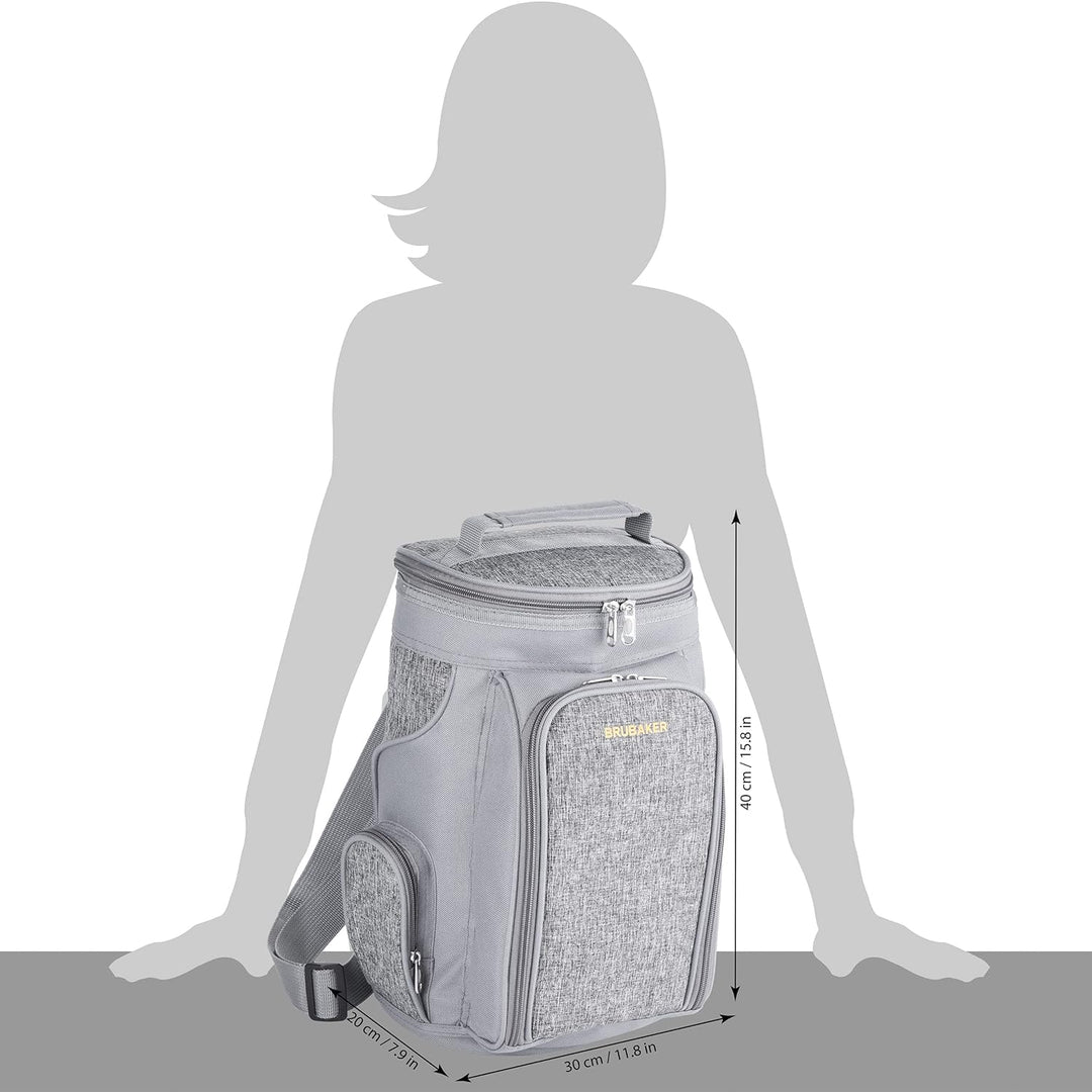BRUBAKER Kühltasche für 2 Flaschen Wein und Champagner bis 1,5 l, gepolsterte Weinkühltasche - Pickn