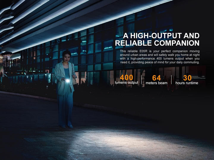 Fenix E05R LED Schlüsselbundlampe 400 Lumen schwarz
