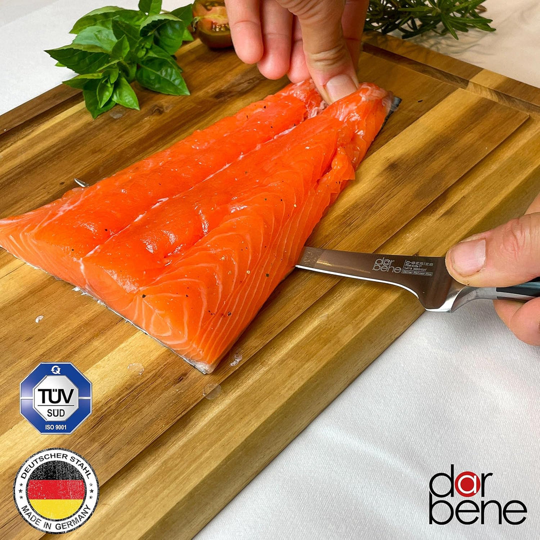 DarBene Filetiermesser C-Series 18cm Profi Küchenmesser aus deutschem Edelstahl, biegsam und flexibe