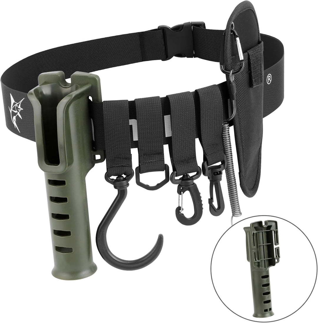SAN LIKE Angeln Taille Rutenhalter Gürtel, Angelrutenhalter Gürtel Verstellbarer Angeln Watgürtel Wa