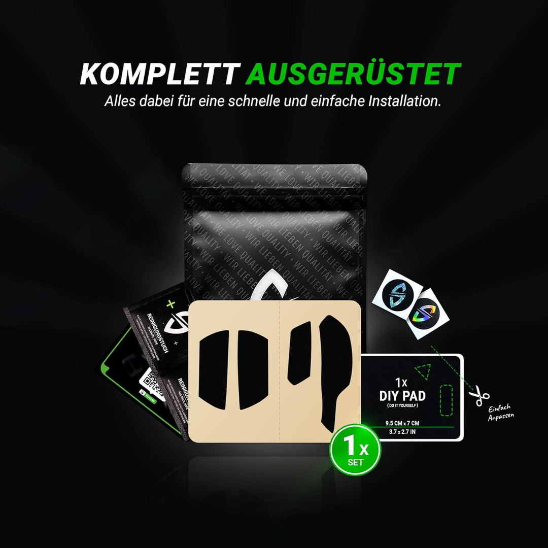 SensoryBoost Maus Grip Tape – kompatibel mit Steelseries Aerox 5 inkl. Zuschnitt-Pad – Schweissabsor