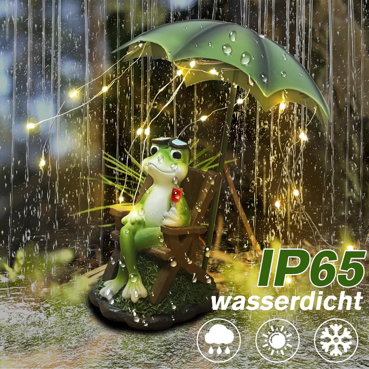 Solar Frosch Statuen Outdoor Garten Dekoration - Lustig Frösche In Den Hof Figuren Ornament mit Sola