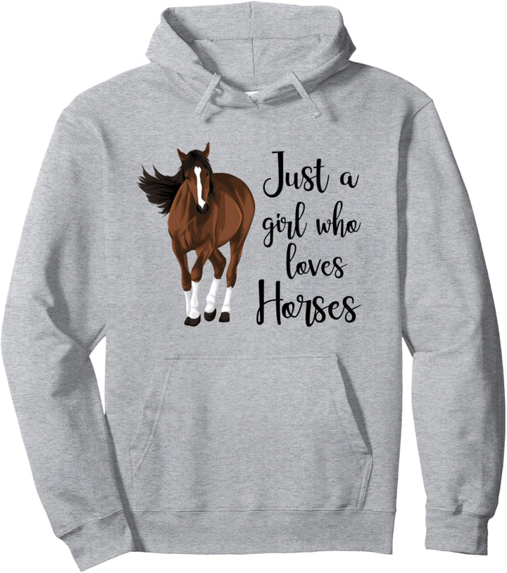 Pferdegeschenke für Frauen Just A Girl Who Loves Horses Riding Pullover Hoodie