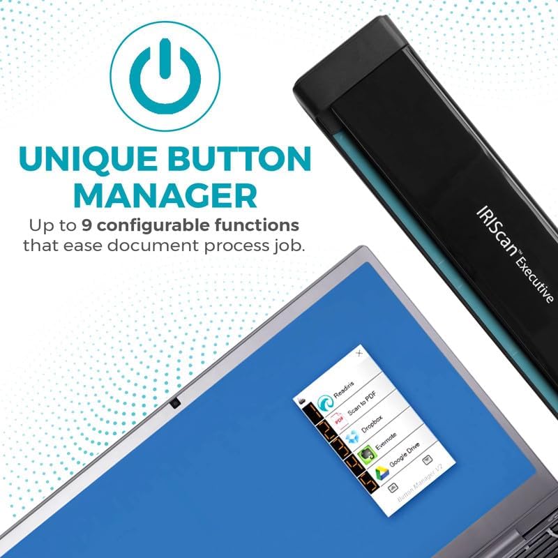 IRIScan Executive Mobile Scanner-dokumentenscanner A4 8PPM Duplex Scanner - v4: PDF-Editor, USB-betr