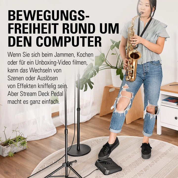 Elgato Stream Deck Pedal – Freihand-Studio-Controller, 3 Makro-Fusspedale, Auslösen von Aktionen in