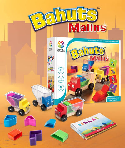 Smartgames – SG 035 fr – Bahuts Pfiffige – Spiel der Reflexion der Logik und Einbaudose Bahuts Malin