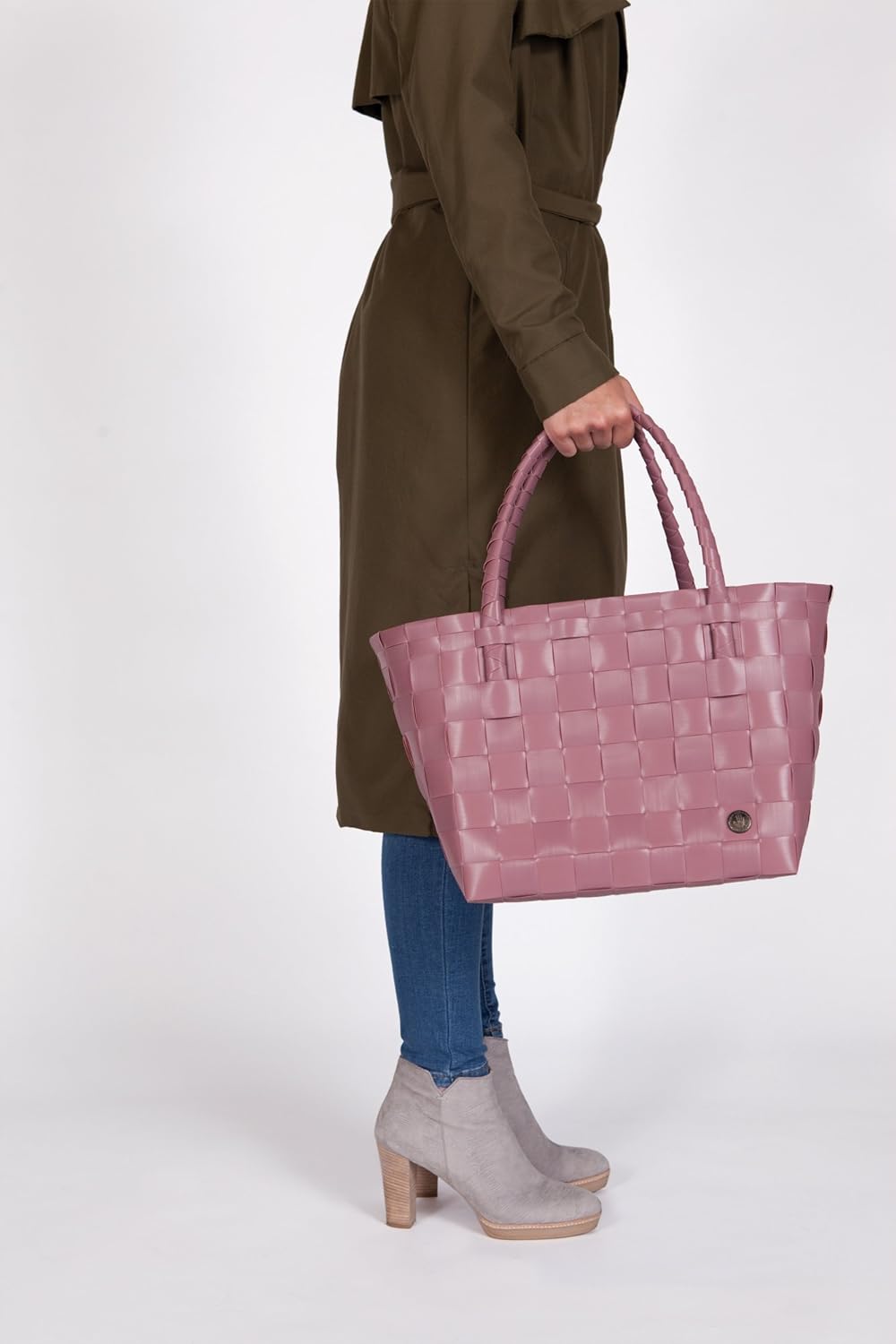 Handed By Handgewebt Paris shopper Tasche Rosa (Rustic Pink), Rosa (Rustic Pink)