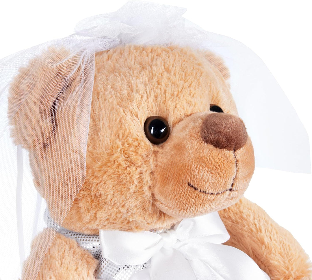 BRUBAKER Teddybär Hochzeitspaar - 25 cm Braut und Bräutigam Teddy Set - Geschenk für Hochzeit und Ve