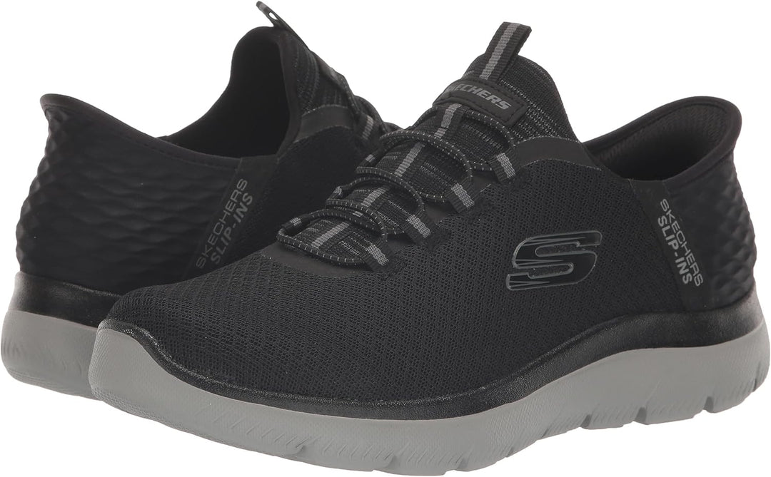 Skechers Herren Summits High Range Sneakers 39 EU Weit Black Mesh Charcoal, 39 EU Weit Black Mesh Ch