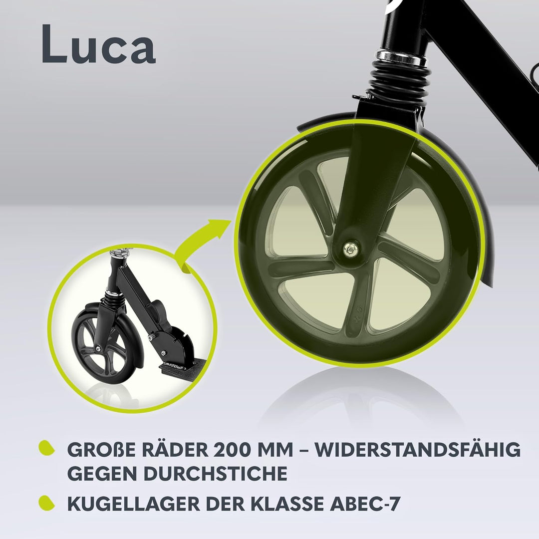 LIONELO Luca Klappbarer Roller für Kinder und Erwachsene bis 100kg Verstellbar und leicht nur 4kg Ro