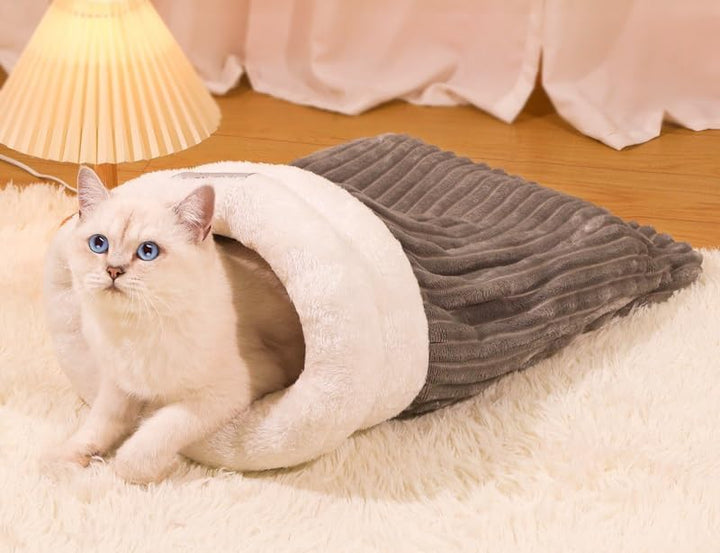 Selbstwärmender Grosser Katzenschlafsack und Winterschlafsack für Hunde, 360° winddicht, Haustiernes