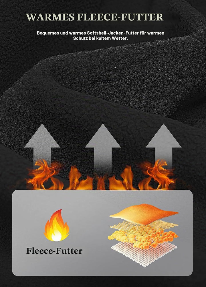 ATLASLAVA Damen Softshelljacke Wasserdichte Atmungsaktive Leichte Fleece Kapuze Übergangsjacke Laufe