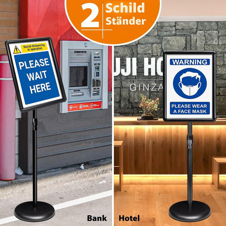VAIIGO A3 Infoständer Höhenverstellbar Aluminium DIN A3 Plakatständer Informationsständer Präsentati