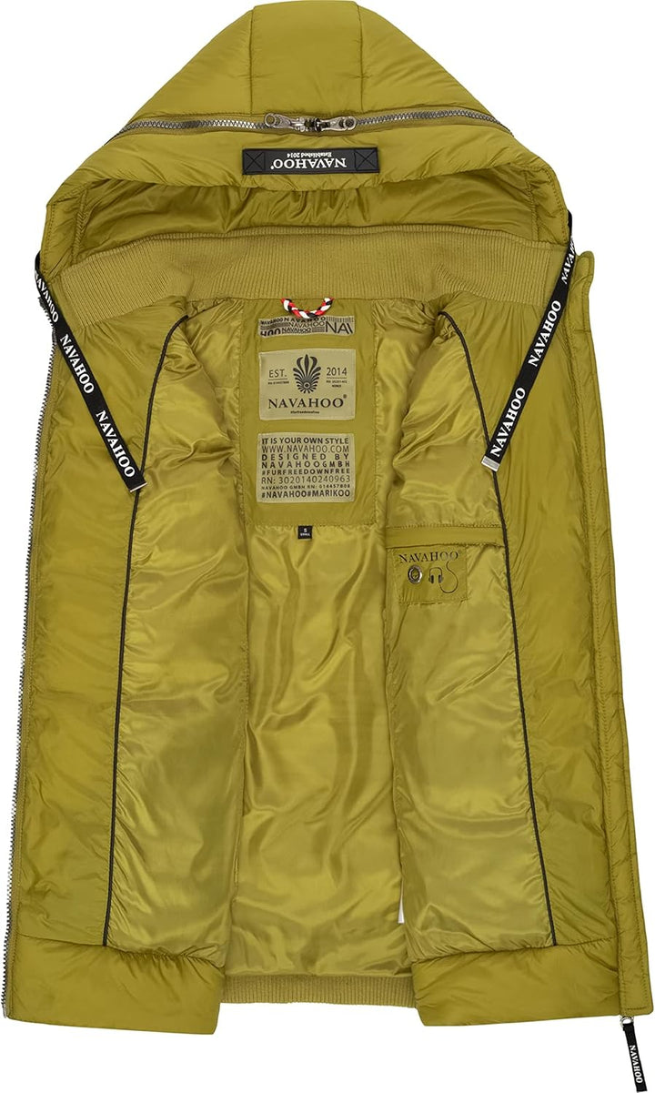 Navahoo Damen Steppweste leichte Outdoor-Weste Übergangsjacke mit Kapuze Kassidy XS-3XL XS Moss Gree