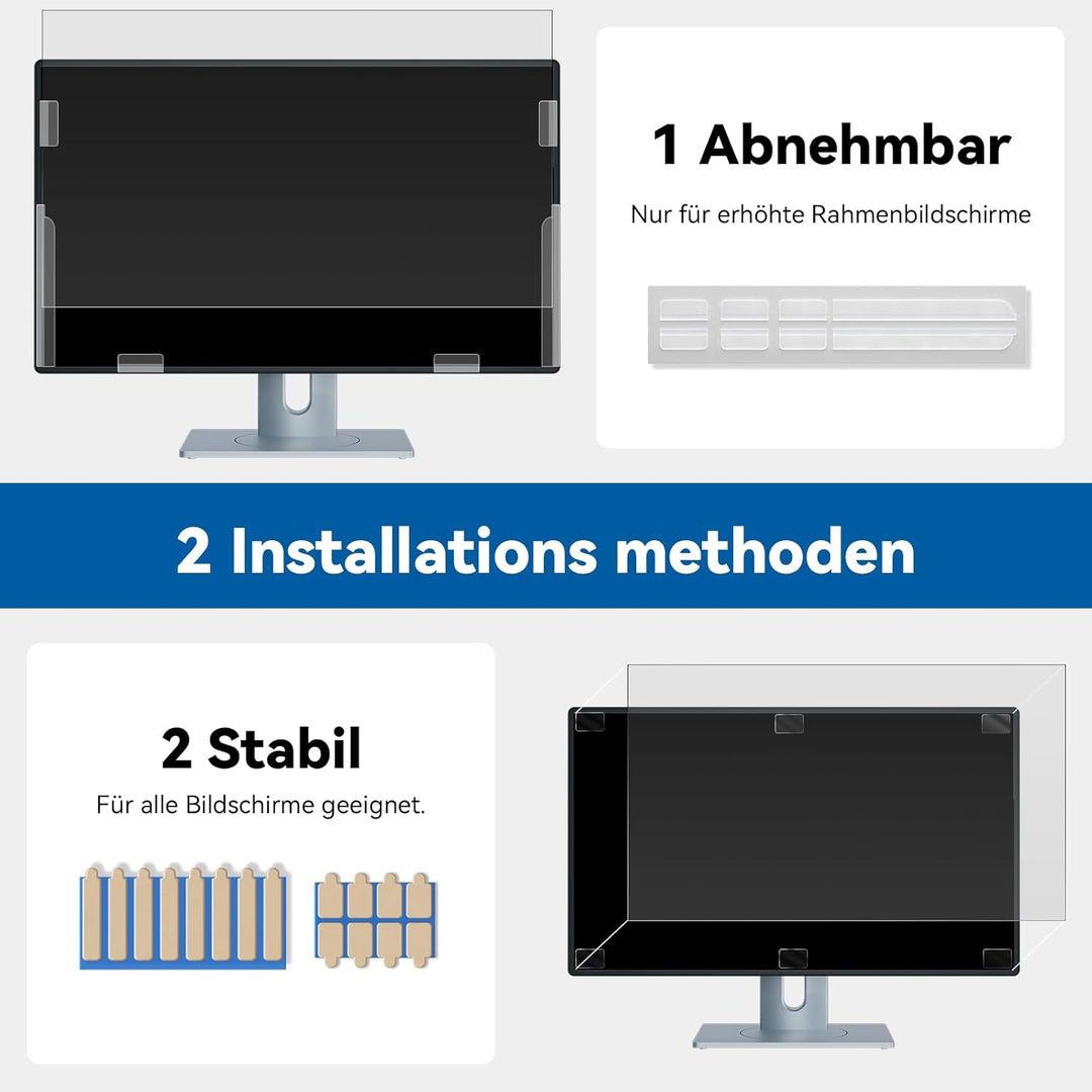 IPROKKO 2 Stück 27 Zoll Computer Sichtschutzfolie for 16:9 Monitor, Abnehmbarer Sichtschutz Anti Bla