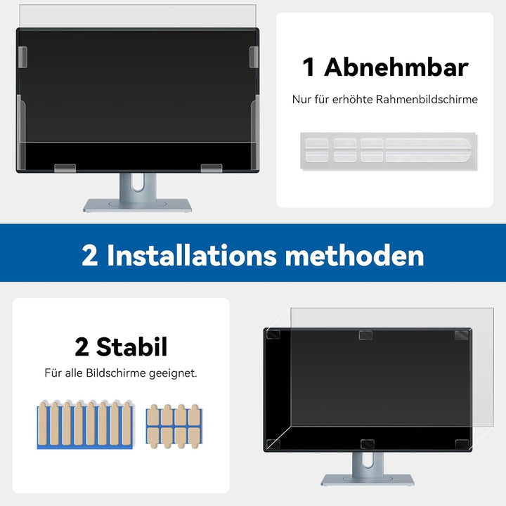IPROKKO 2 Stück 21.5 Zoll Computer Sichtschutzfolie for 16:9 Monitor, Abnehmbarer Sichtschutz Anti B