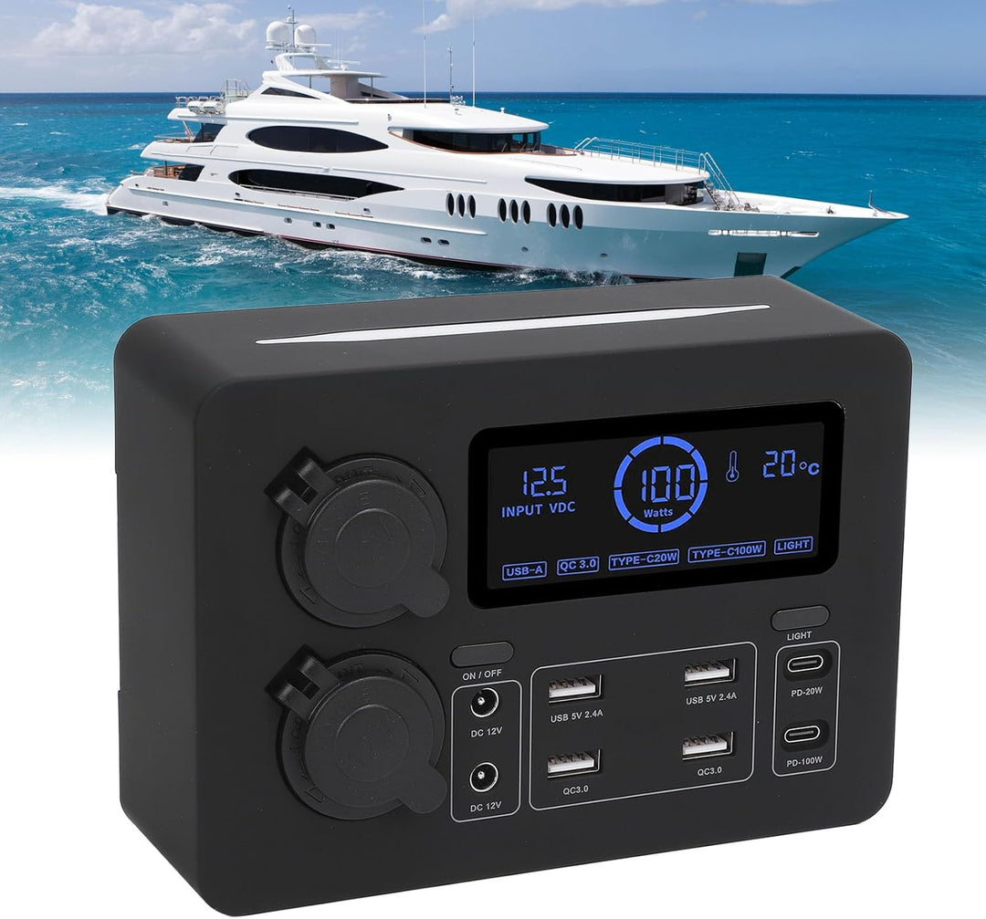 12 V Mini Power Box, 100W LCD -Display USB C QC3.0 Port für 4 Anderson Outlet Multifunktionale Leist