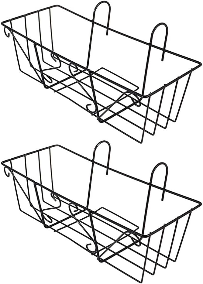 YARNOW 2 Stücke Balkongeländer Blumentopf Halterung Balkon Geländer Topf Regal Metall Blumentopfhalt