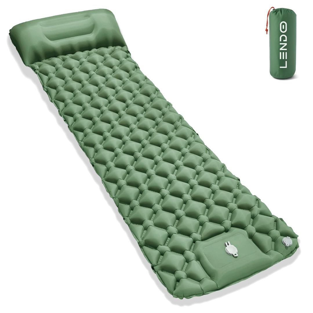 LENDOO Ultraleichte Aufblasbare Isomatte, 195cm*60cm Isomatte Selbstaufblasend Mit Aufblasbarem Kiss