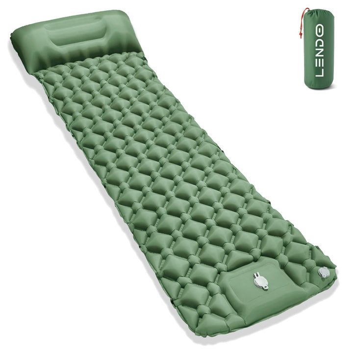 LENDOO Ultraleichte Aufblasbare Isomatte, 195cm*60cm Isomatte Selbstaufblasend Mit Aufblasbarem Kiss
