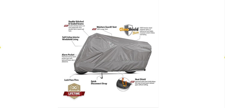 Dowco Guardian 51614-07 WeatherAll Plus Indoor/Outdoor wasserdichte Motorradabdeckung: grau, Adventu