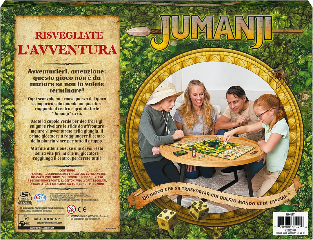 Verlag Giochi, Jumanji Das Spiel, das Klassische Abenteuer-Brettspiel für Familien und Kinder ab 8 J