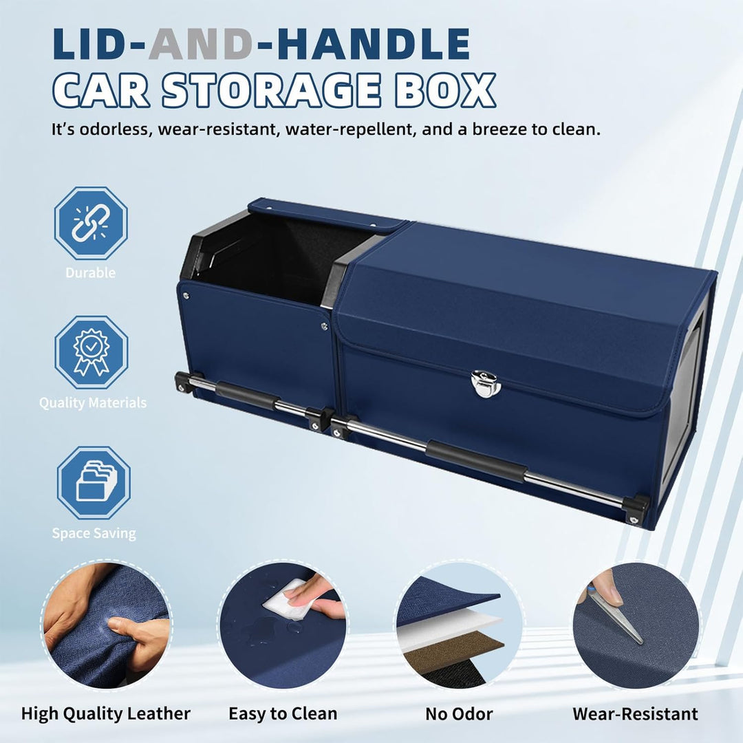 Auto Kofferraum Organizer mit Deckel – 2-in-1 Modulares XXL-Aufbewahrungsbox, Multifunktionaler Koff