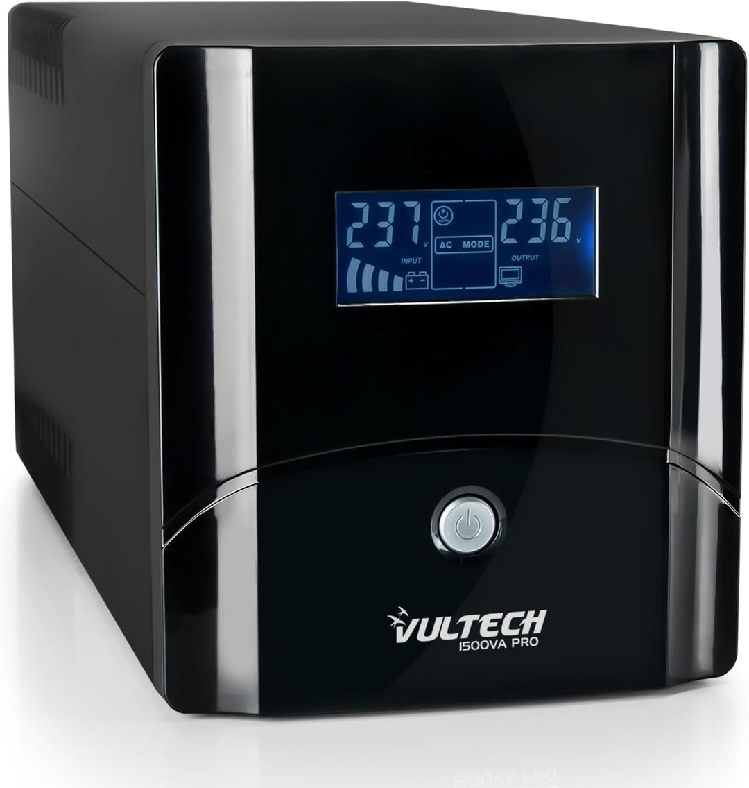 VulTech UPS1500VA-PRO Line Interactive Kontinuitätsgruppe mit LCD, Schwarz [Italien] Pro-Serie 1500