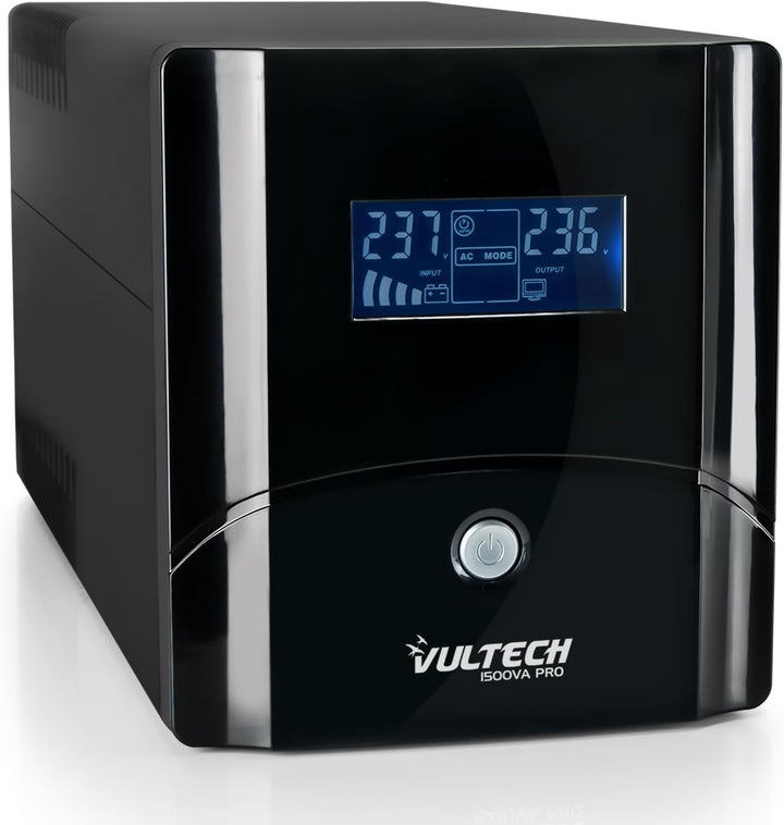 VulTech UPS1500VA-PRO Line Interactive Kontinuitätsgruppe mit LCD, Schwarz [Italien] Pro-Serie 1500