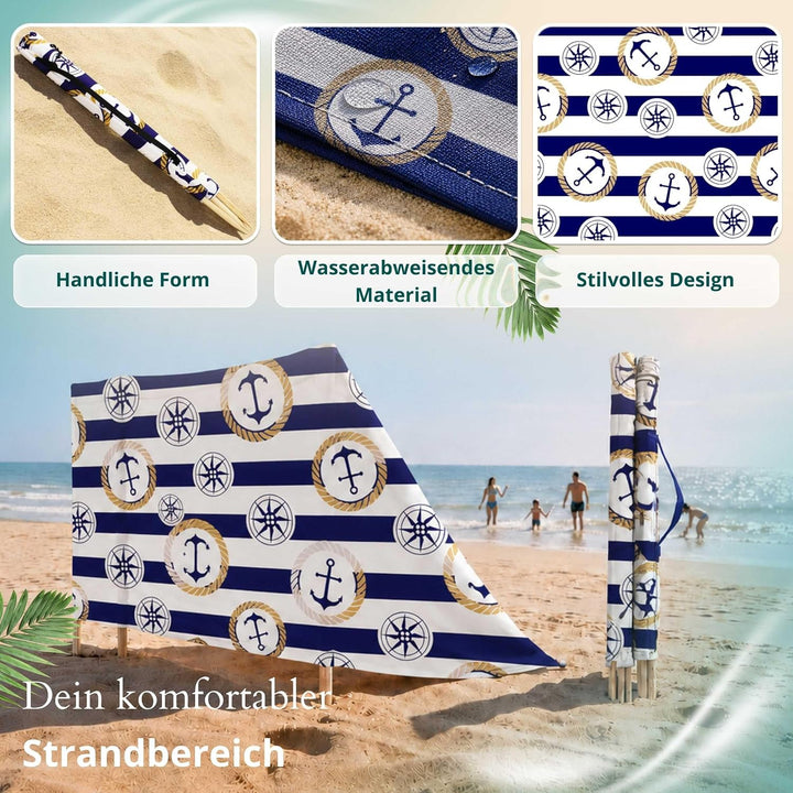 Strandparavent Mikrofaser | Windschutz 80cm Design 10 10 m, Design 10 10 m