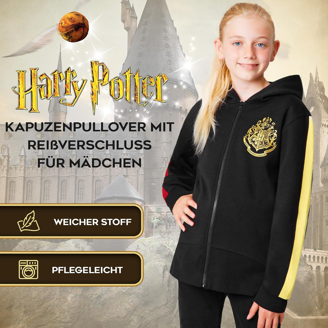 Harry Potter Mädchen Kapuzenpullover, Weicher und Bequemer Hogwarts Zip-Hoodie - Geschenke für Mädch