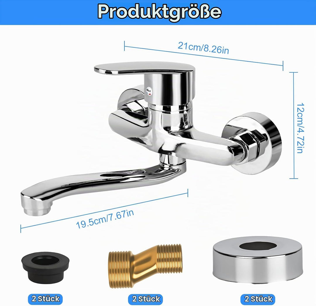 Wasserhahn Küche Wandmontage Wasserhahn Wandmontage 360° Drehbar Armatur Küche Wandarmatur Kalt und