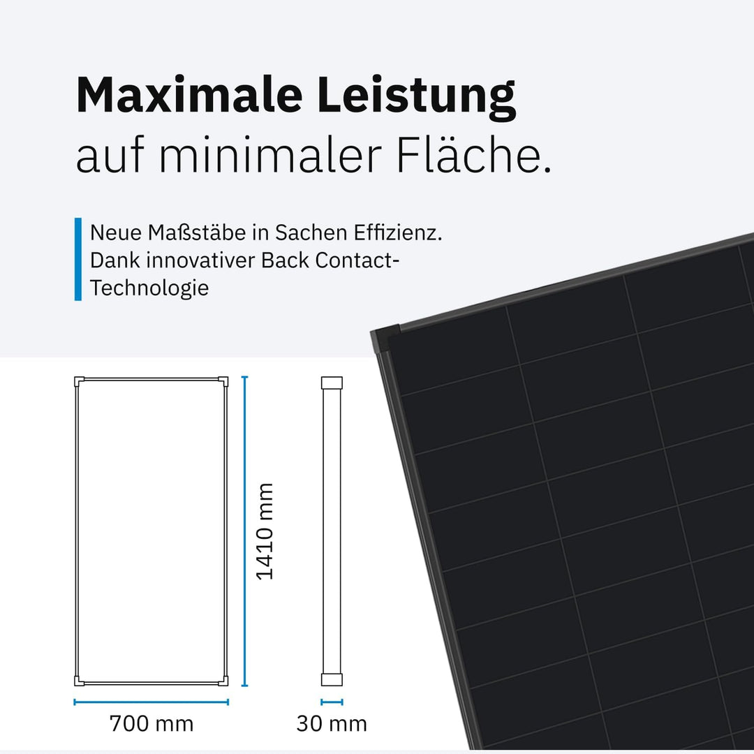 ECTIVE Solarpanel BSP 200 Black - 200W, 11,1A, 68 Zellen, für 12V 24V Batterieladeregler - Monokrist