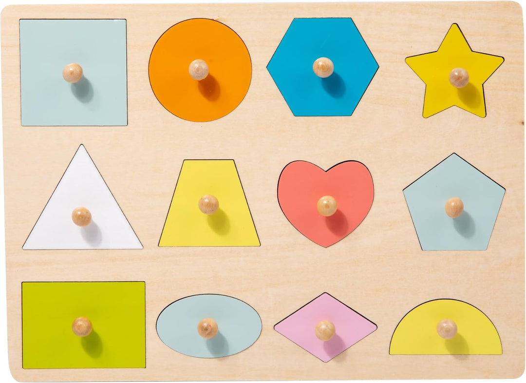 Adena Montessori Holzpuzzle für Babys 12–24 Monate,Formsortierer für Kleinkinder ab 1–3 Jahre – Farb