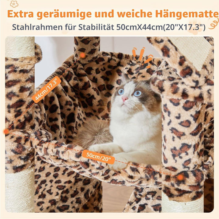 Taoqimiao 180CM Kratzbaum Gross, Katzenbaum Katzen Kratzbaum Grosse Katzen Stabil mit 2 Katzenhaus,