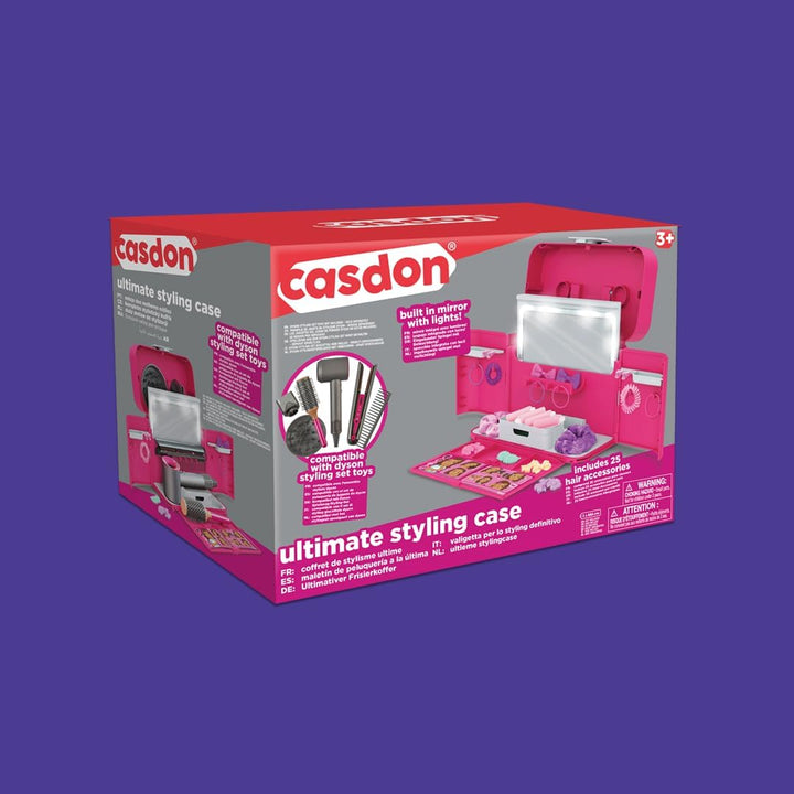Casdon Ultimate Styling Case | Zusammenklappbarer Haarstylingkoffer für Kinder ab 3 Jahren | Enthält
